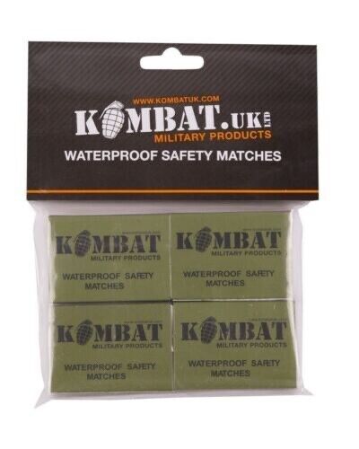 Kombat UK Pack of 4 Waterproof Safety Matches Survival Camping