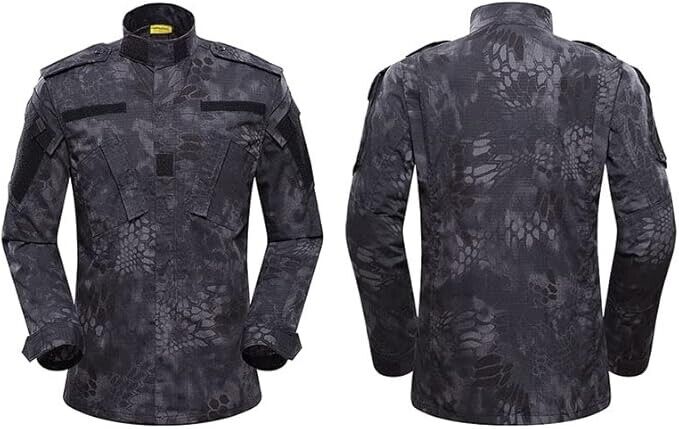 Mens Camouflage US BDU Combat Airsoft Jacket Hunting Shooting Jacket Black