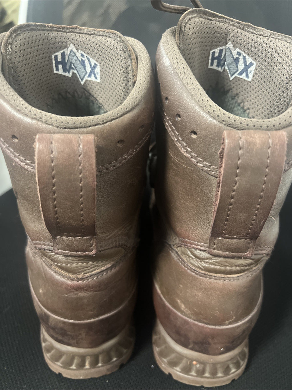 Women's Haix High Liability Brown Leather Combat Boots UK 6M  - British Army