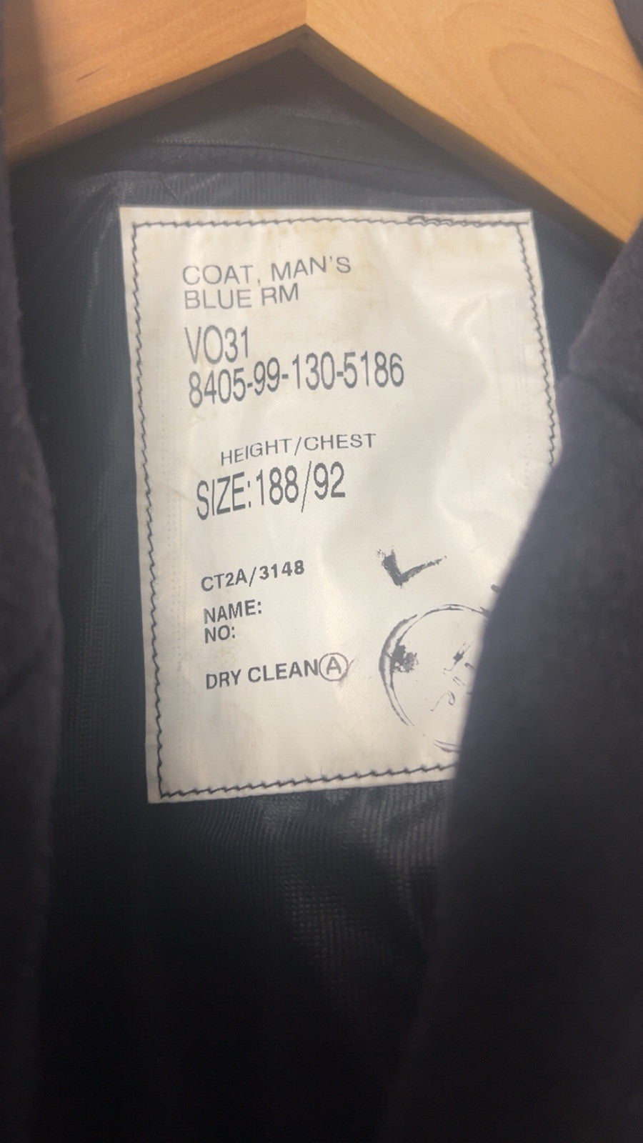 Royal Marine Greatcoat NAVY BLUE OVERCOAT 188/92