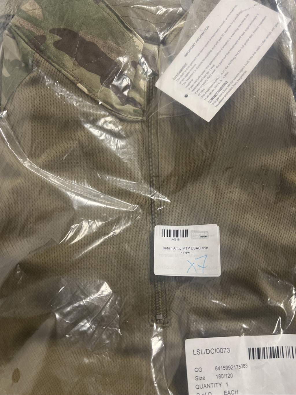 British Army Stone UBACS MTP  EP T-shirt Under Body Armour   NEW