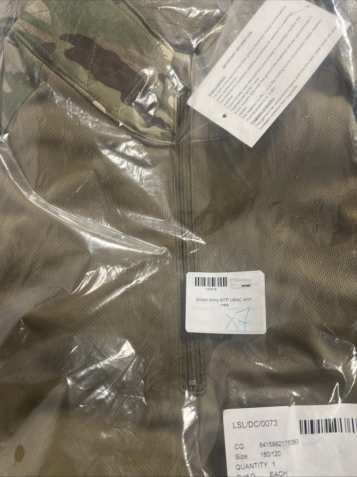 British Army Stone UBACS MTP  EP T-shirt Under Body Armour   NEW