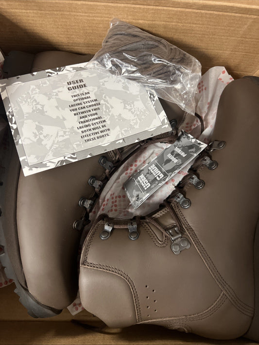 NEW | BRITISH ARMY MENS ITURRI PATROL BOOTS - 9M BROWN LEATHER COMBAT BOOTS