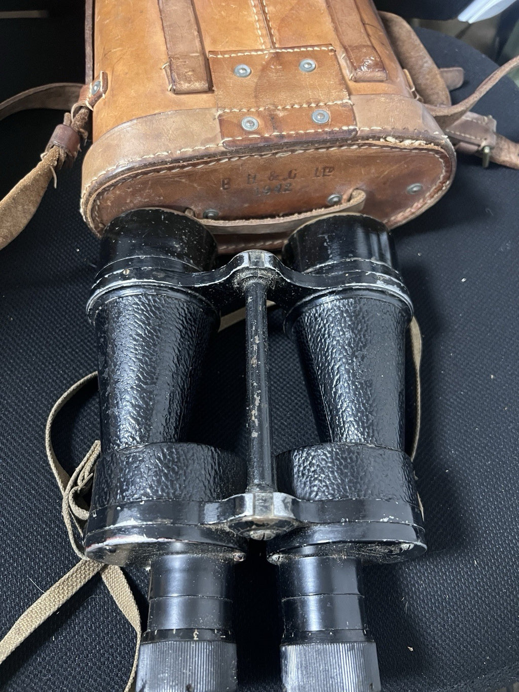 British WW2 Bino Prism NO5 MK2 x7 Binoculars 1941 With Case