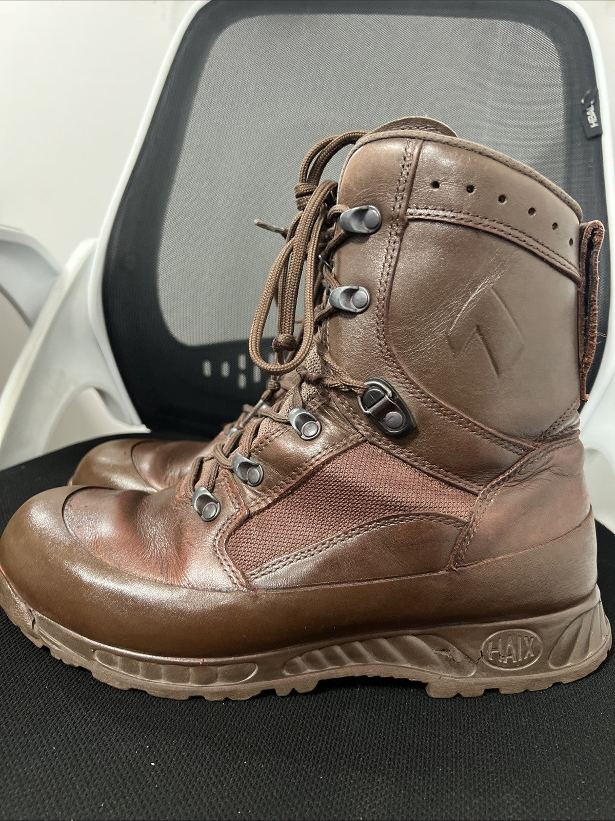 British Army Haix High Liability Combat Leather Boots Brown - UK 9