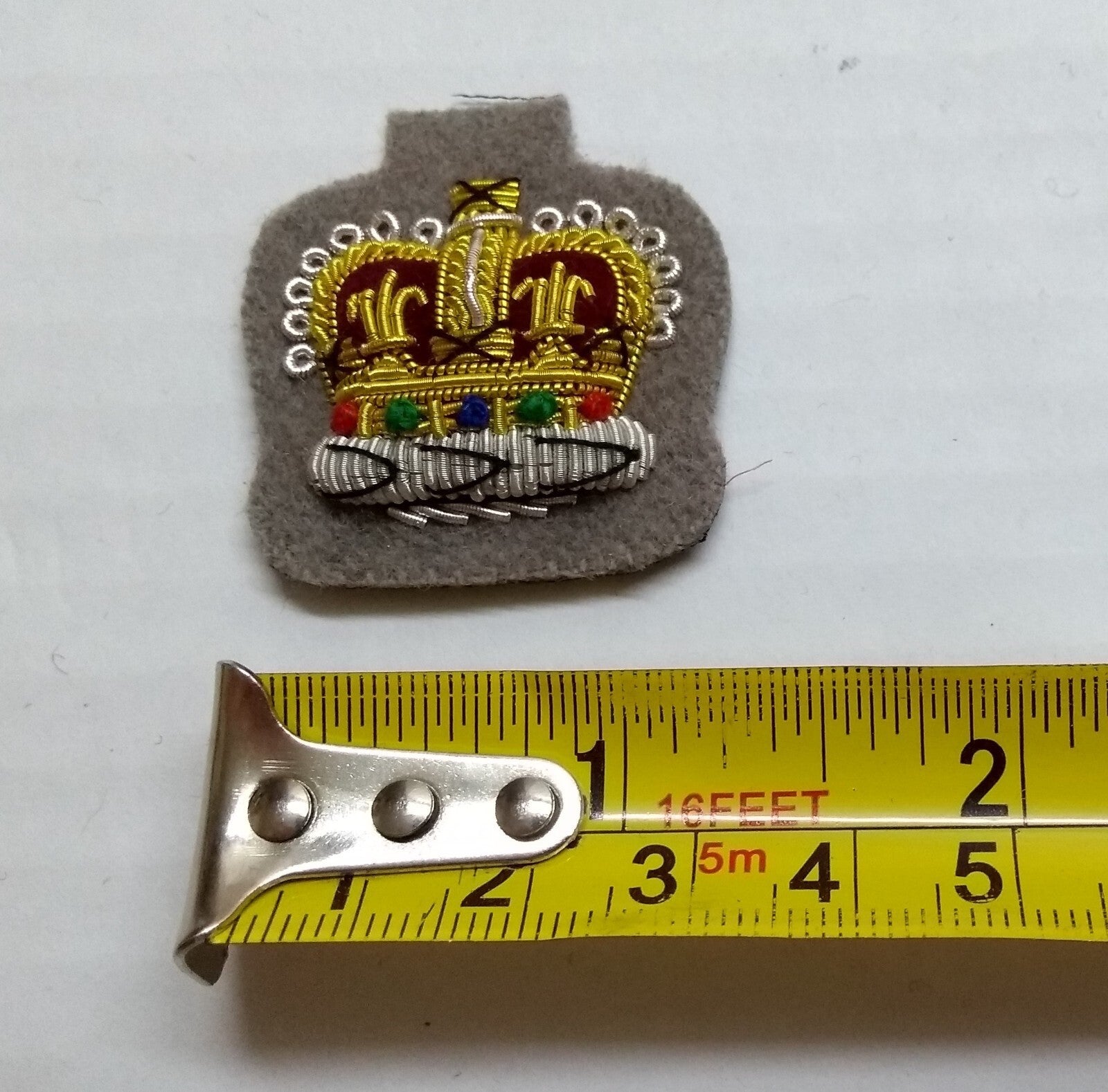 Staff Sergeant Crown No1 SSGT Grey British Army Hand Embroidered Arm Patch