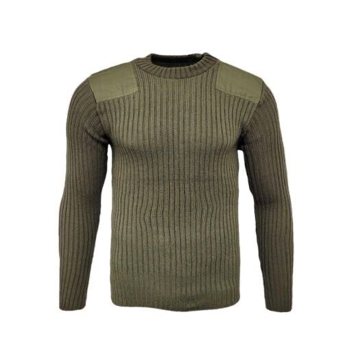 British Army Green Commando Jumper Knitted Wool Mix
