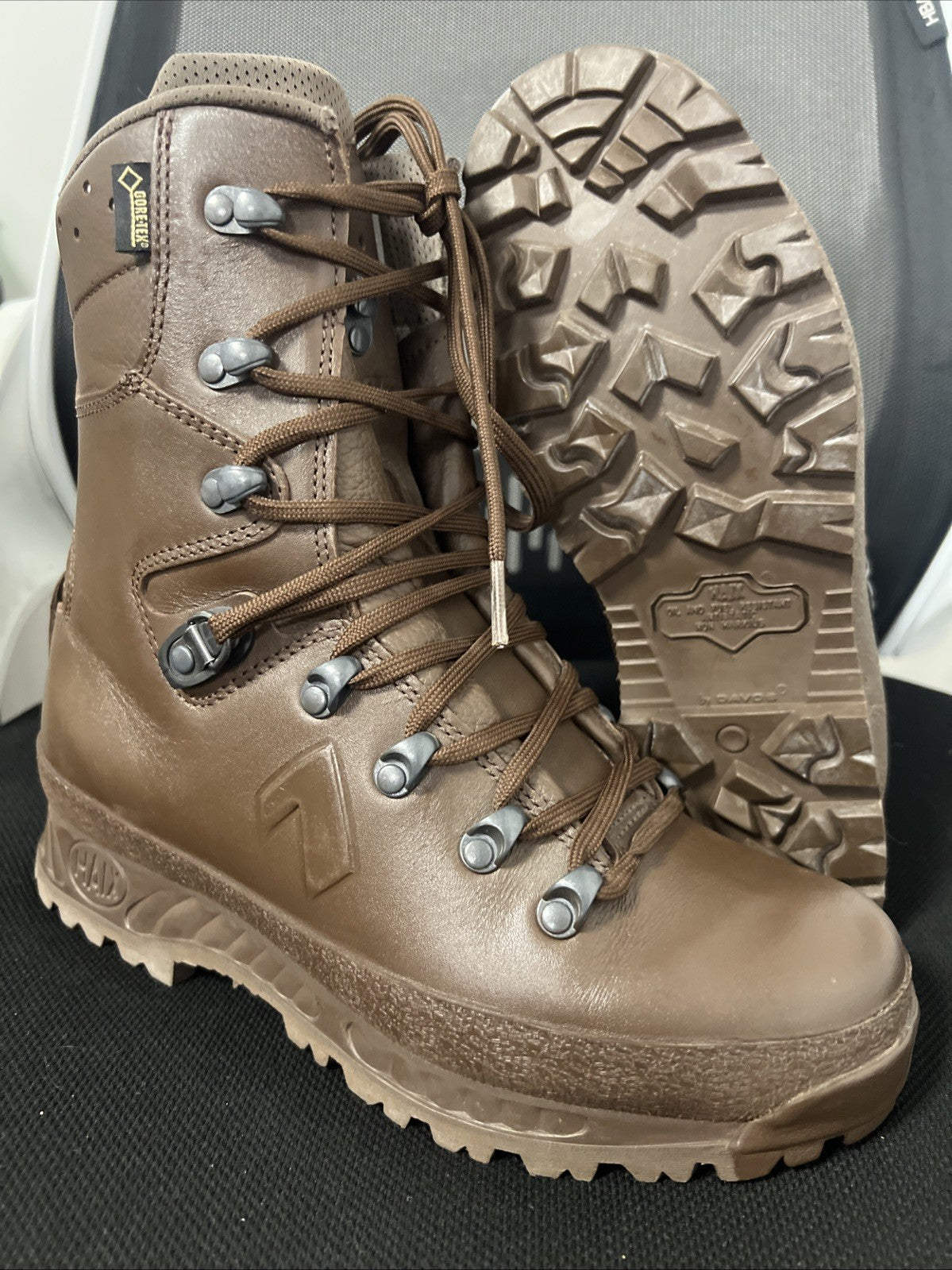 British Army Haix Cold Wet Weather Goretex Leather Brown Boots - Womens UK 6M