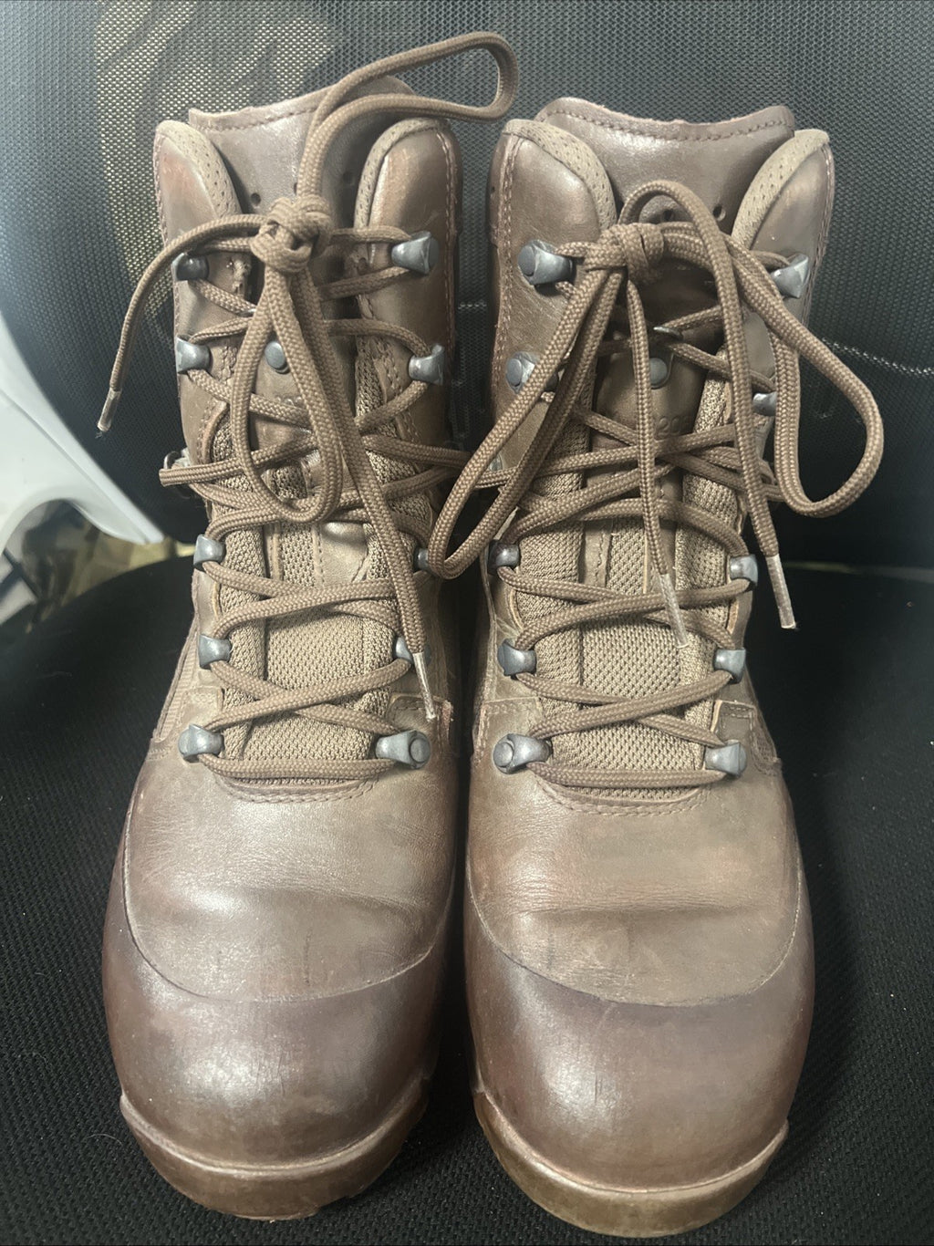 Women's Haix High Liability Brown Leather Combat Boots UK 6M  - British Army