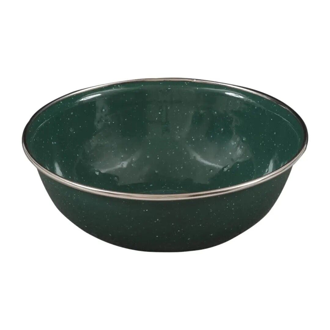 CAMPING ENAMEL BOWL ARMY GREEN DURABLE KOMBAT UK