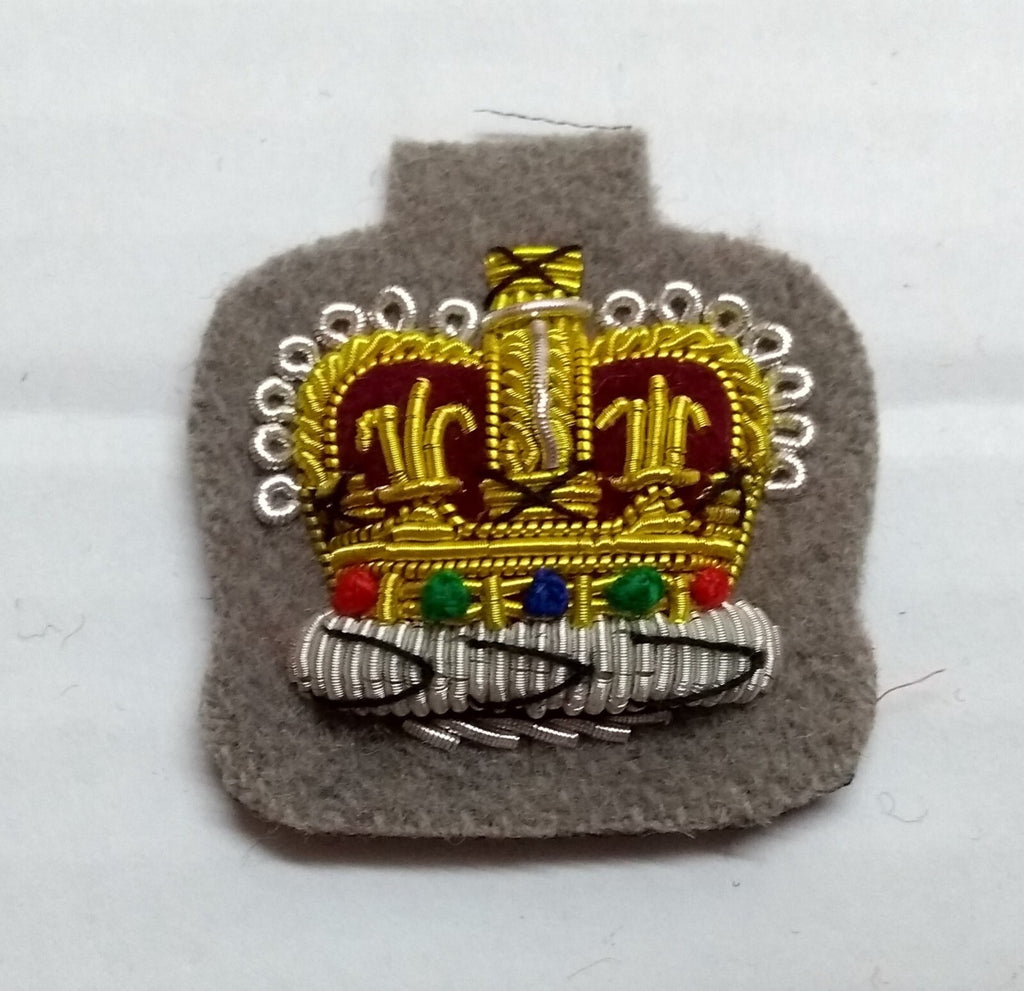 Staff Sergeant Crown No1 SSGT Grey British Army Hand Embroidered Arm Patch