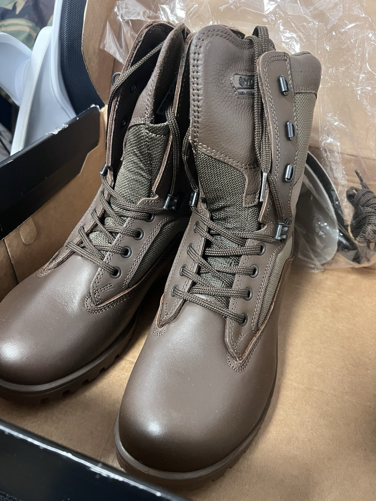British Army YDS Kestrel Brown Leather Patrol Combat Boots - Women Size 8M