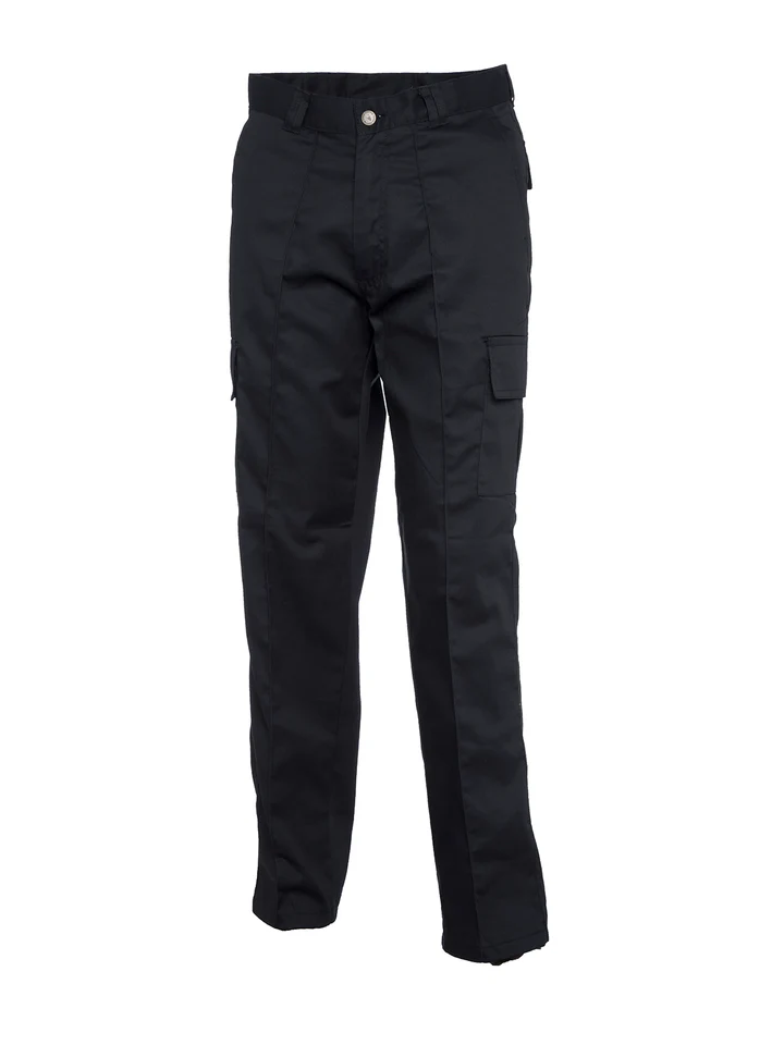 Mens Ex Police Cargo Work Trousers Black