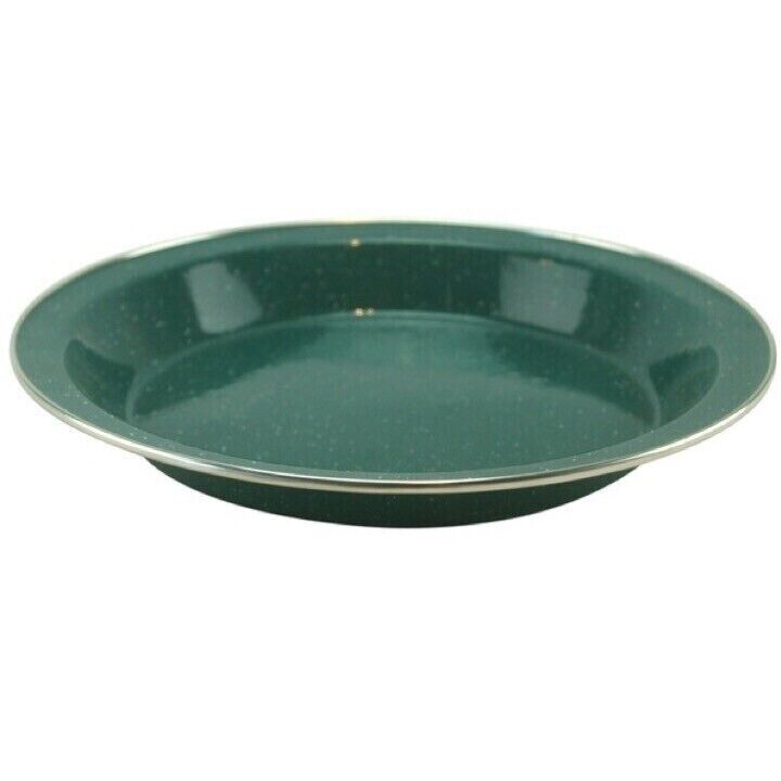 CAMPING ENAMEL PLATE ARMY GREEN DURABLE CADET TRAVEL TABLEWARE KOMBAT UK