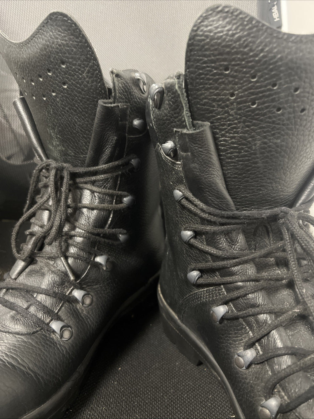 Genuine German Army Para Boots Black Surplus Leather Combat Military UK 8.5