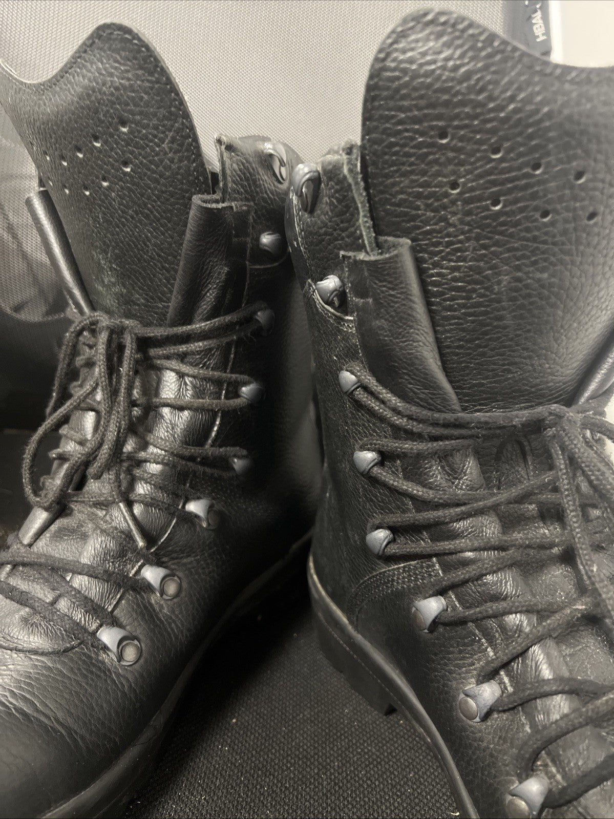 Genuine German Army Para Boots Black Surplus Leather Combat Military UK 8.5