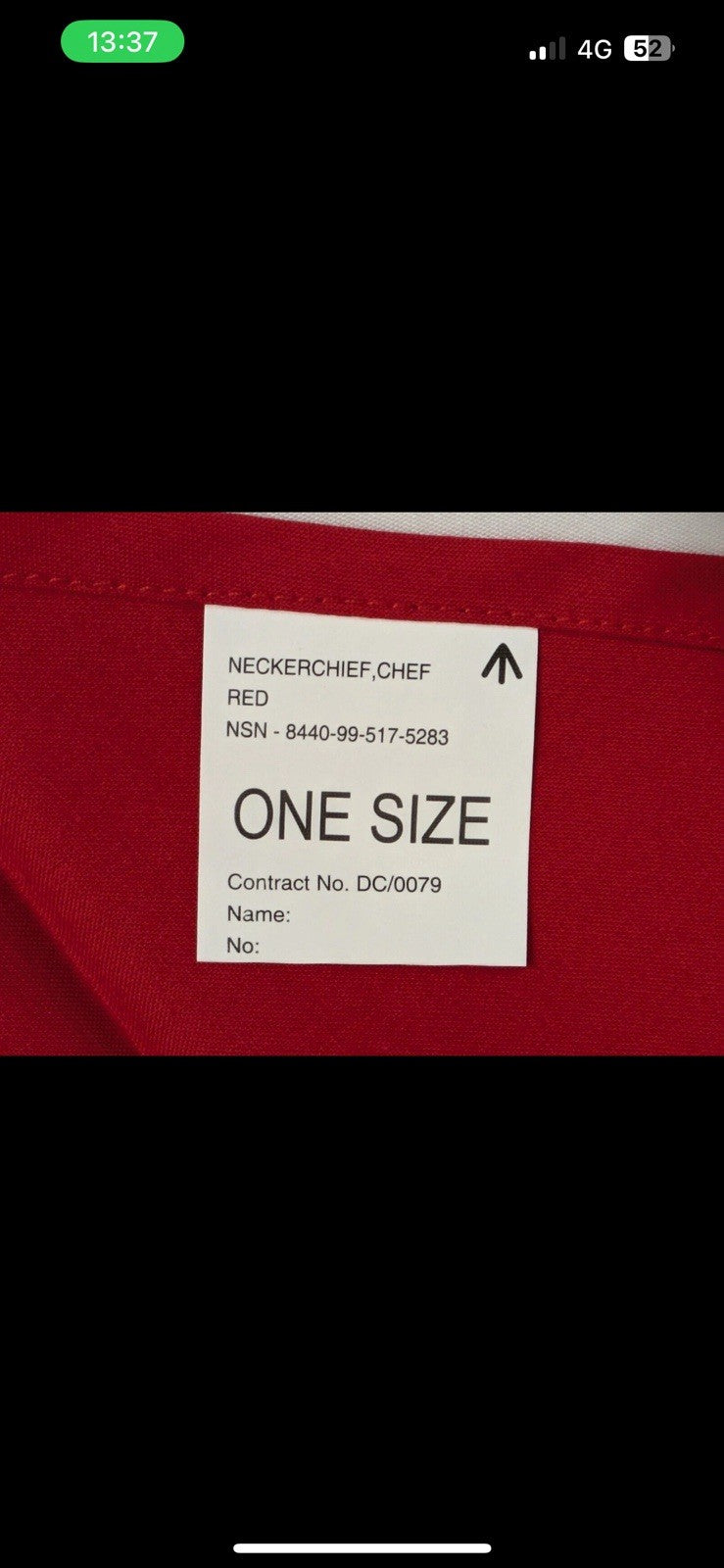 British Army - Military -  Chef Neckerchief Scarf Red - New and Sealed