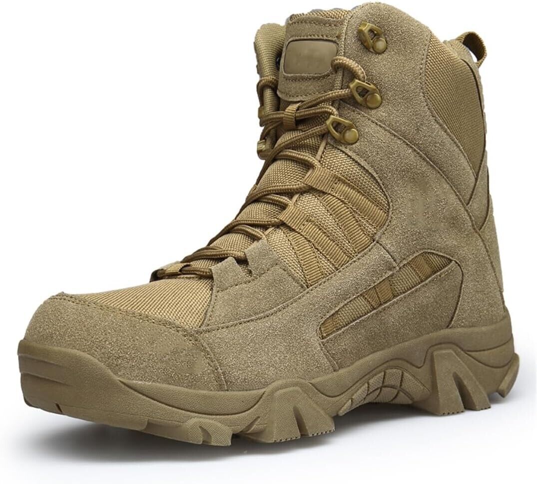 Men's Desert Army Combat Patrol Boots Tactical Military Work Brown Suede OKIY
