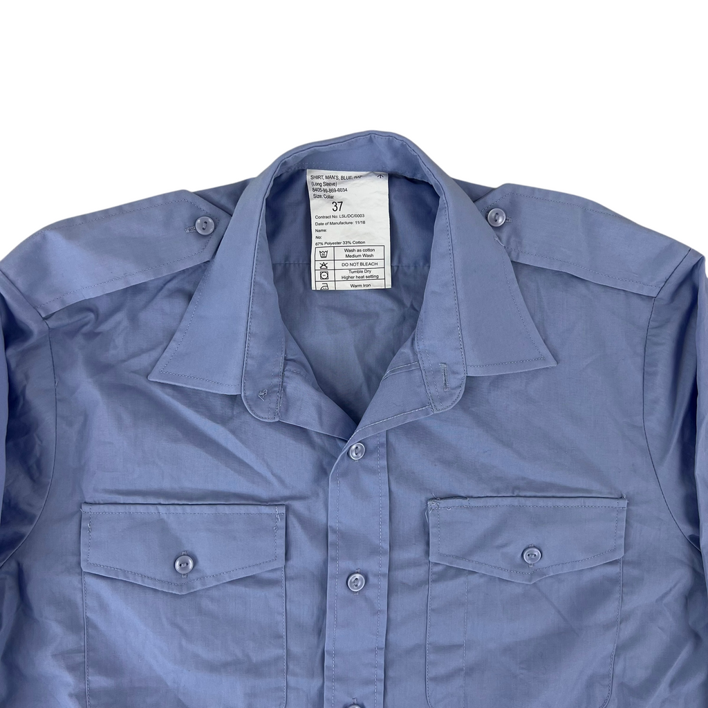 British RAF Shirt Long Sleeve Mens No 2 Royal Air Force Light Blue
