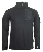 Advanced Mid-Layer Thermal Fleece 1/4 Zip Top MENS S-3XL ARMY UNDERSHIRT BLACK