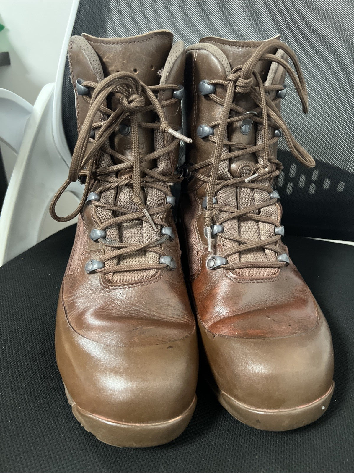 British Army Haix High Liability Combat Leather Boots Brown - UK 9