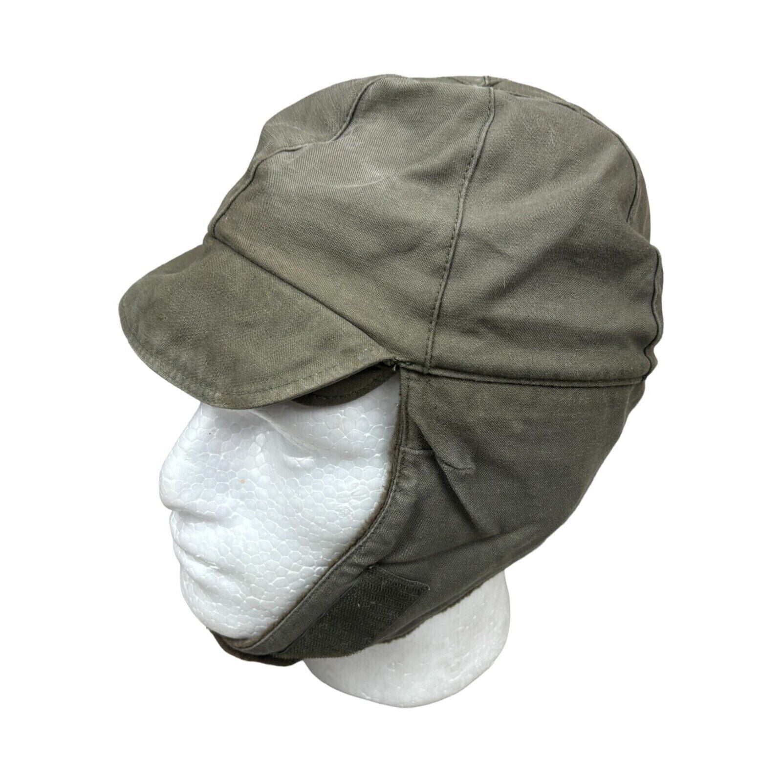 German Army Olive Green Cold Weather Hat with Fold Down Ear Covers