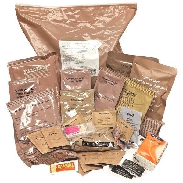 Different Military Rations British Army Ration Packs 24hr Menus 1-10 **New 2024** – Monsters Military