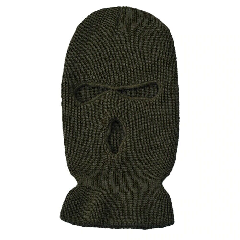 Kombat UK Knitted 3 Hole Balaclava In Dark Olive