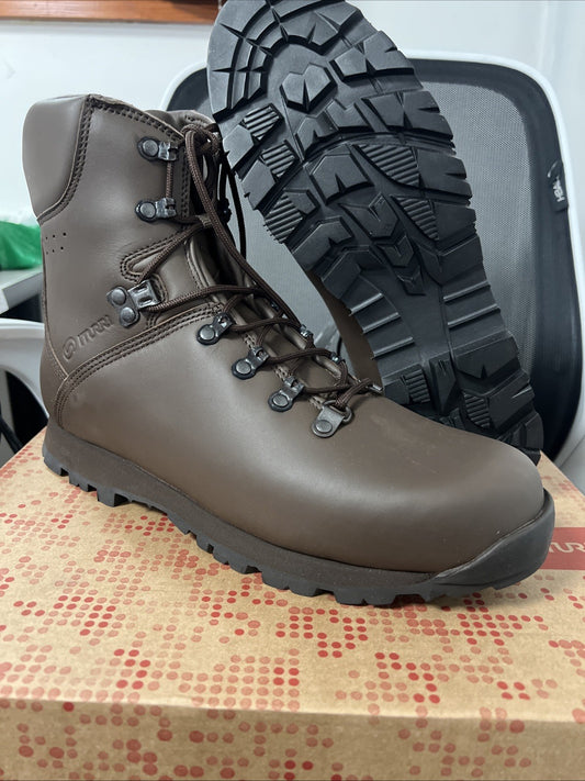 NEW | BRITISH ARMY MENS ITURRI PATROL BOOTS - 9M BROWN LEATHER COMBAT BOOTS