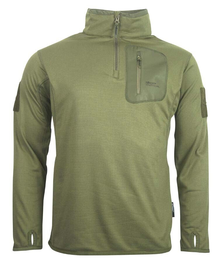 Advanced Mid-Layer Thermal Fleece 1/4 Zip Top MENS S-3XL ARMY UNDERSHIRT GREEN