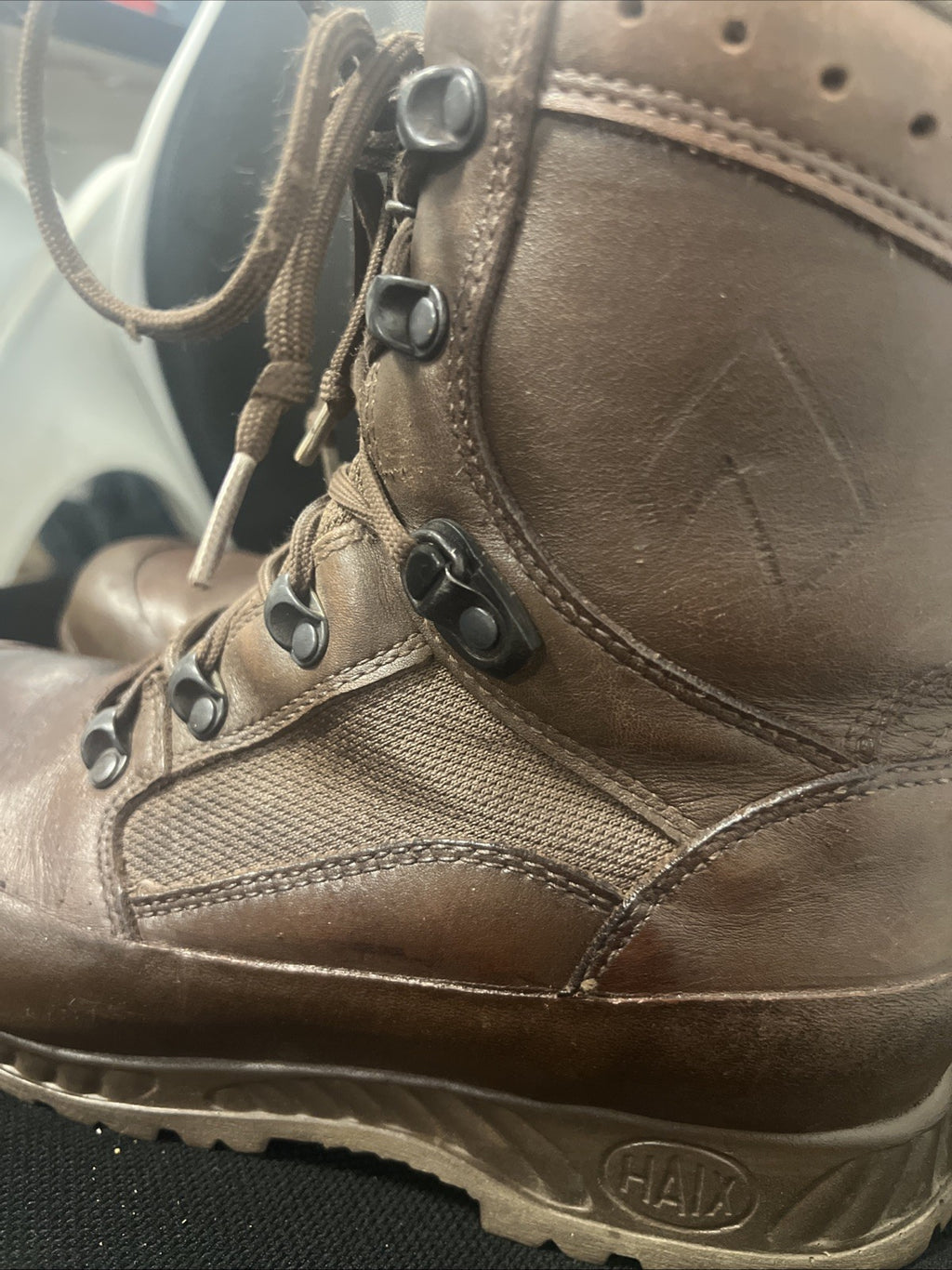 British Army Haix Brown High Liability Combat Boots. UK 7