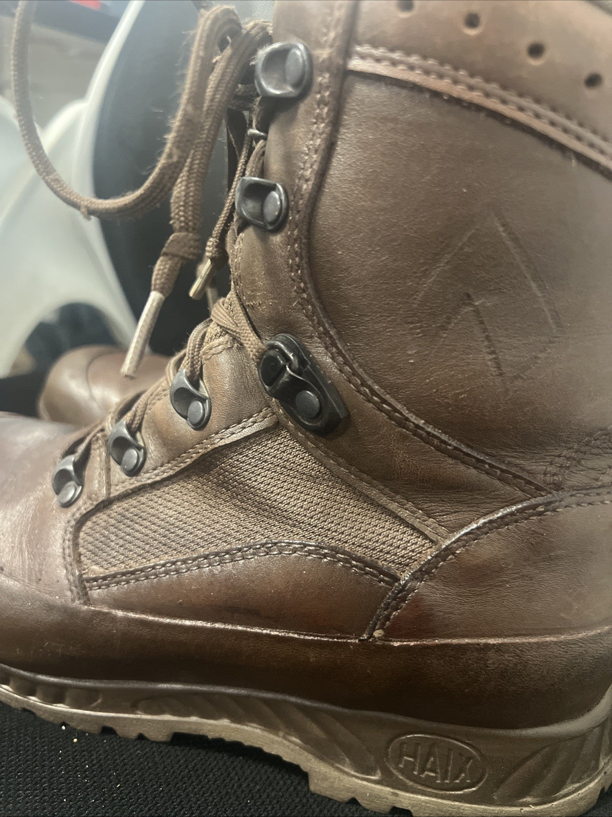 British Army Haix Brown High Liability Combat Boots. UK 7