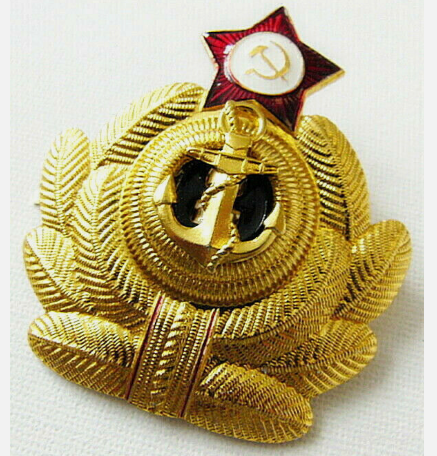 Original Soviet Russian Navy Officer Cap Hat Badge new