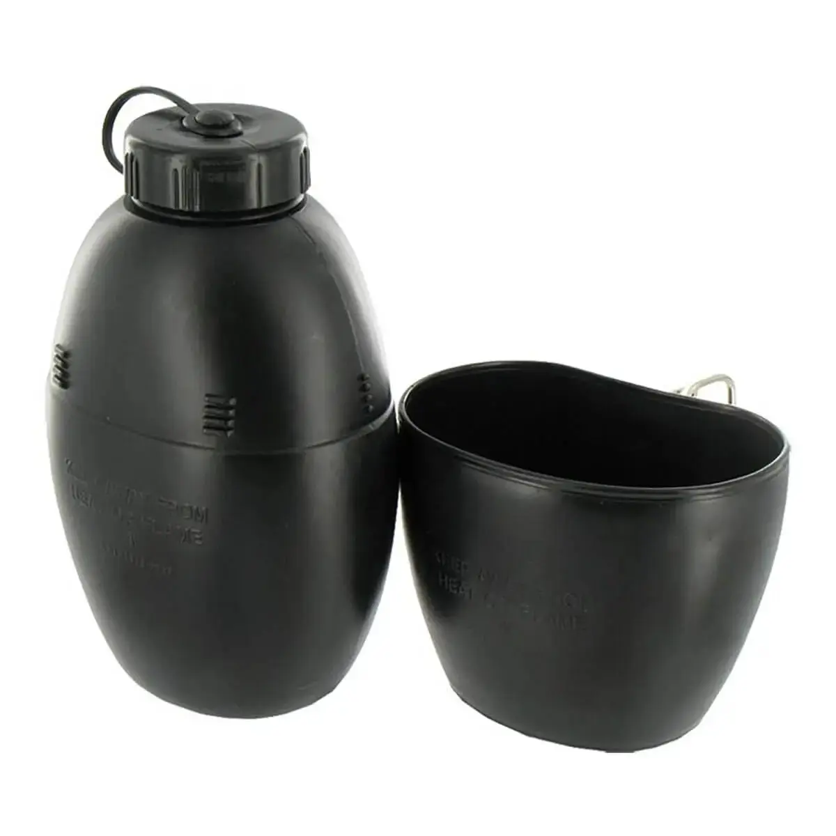 Kombat 58 Pattern Black Water Bottle and Mug Canteen