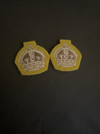 British Army Cloth Rank Badge Pair - Small Crown Warrant Officer Class 2 NEW