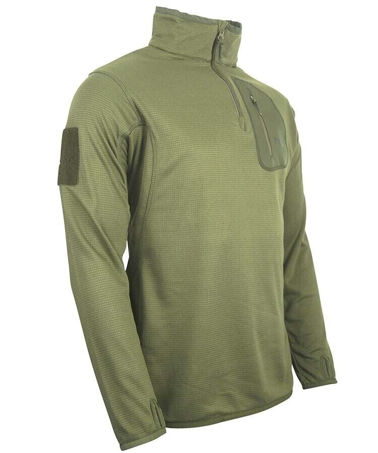 Advanced Mid-Layer Thermal Fleece 1/4 Zip Top MENS S-3XL ARMY UNDERSHIRT GREEN