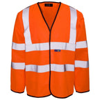 ST Hi Vis Long Sleeve Vest Waistcoat Work Wear NEW | Orange | Small