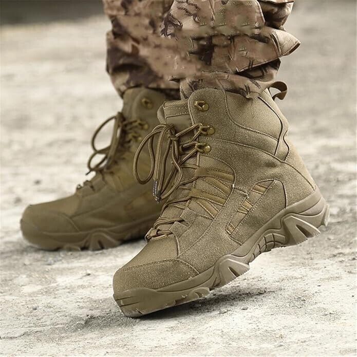 Men's Desert Army Combat Patrol Boots Tactical Military Work Brown Suede OKIY