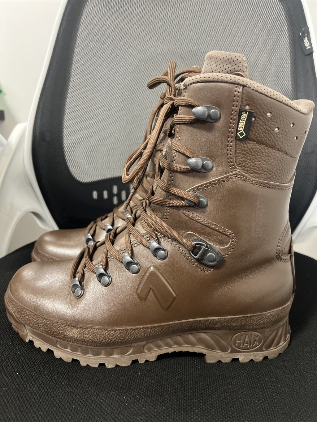 British Army Haix Cold Wet Weather Goretex Leather Brown Boots - Womens UK 6M