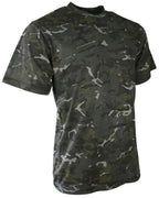 Kombat UK Mens Tactical Army Plain Black Camouflage Crew Neck T Shirt