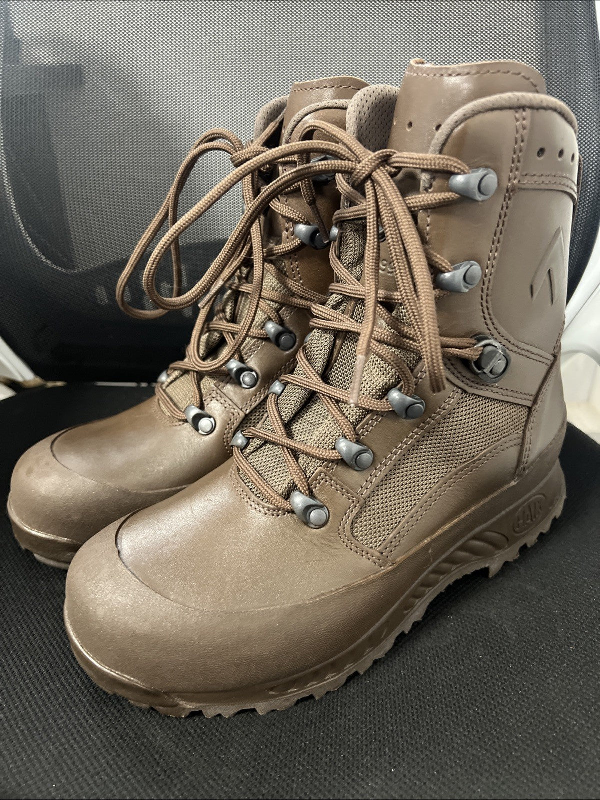 WOMENS HAIX HIGH LIABILITY BOOTS Combat Leather Size 5 Wide British Army NEW