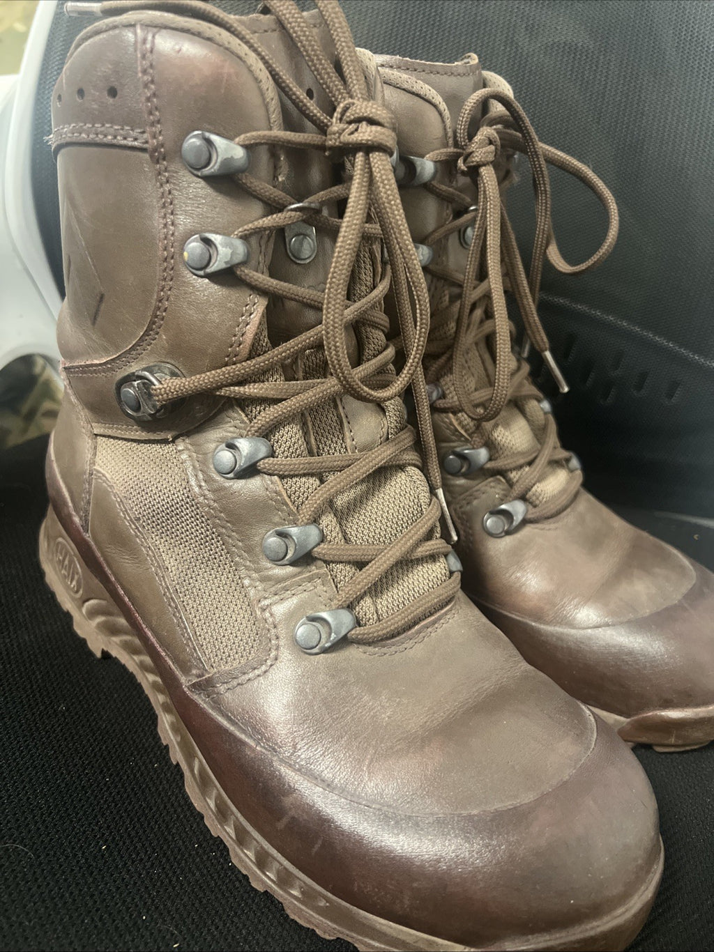 Women's Haix High Liability Brown Leather Combat Boots UK 6M  - British Army