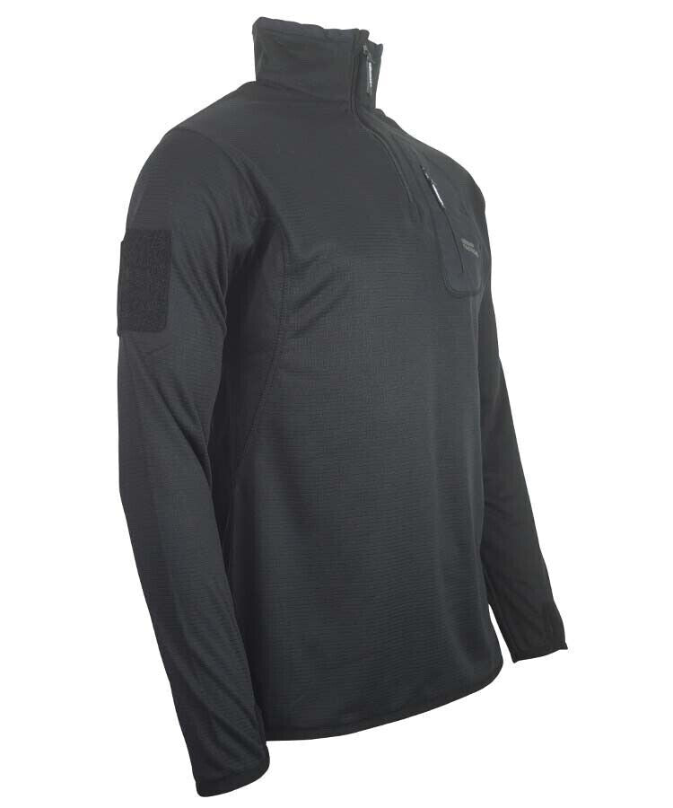 Advanced Mid-Layer Thermal Fleece 1/4 Zip Top MENS S-3XL ARMY UNDERSHIRT BLACK