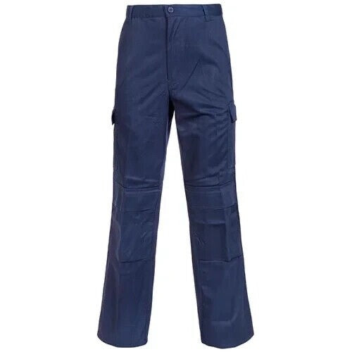 Mens Supertouch Combat Trousers Polyester Workwear Pockets  Navy