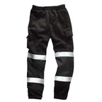 Hi Vis Viz Fleece Trousers Jogging Bottoms Safety Work Joggers Sweat Pants | XL