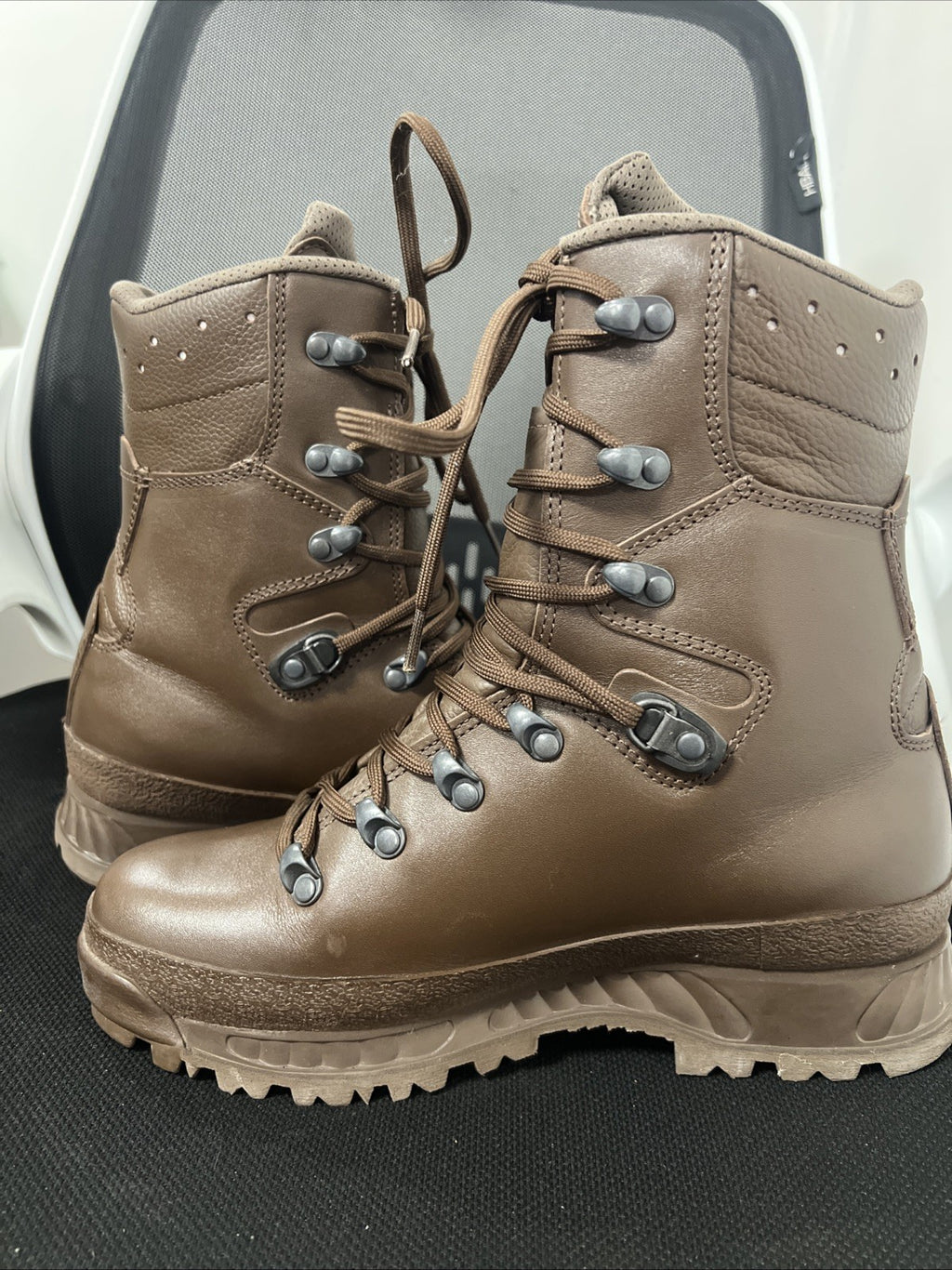 British Army Haix Cold Wet Weather Goretex Leather Brown Boots - Womens UK 6M