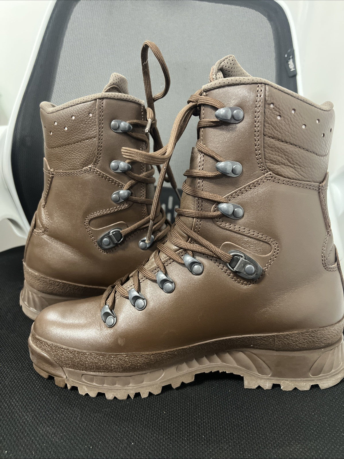 British Army Haix Cold Wet Weather Goretex Leather Brown Boots - Womens UK 6M