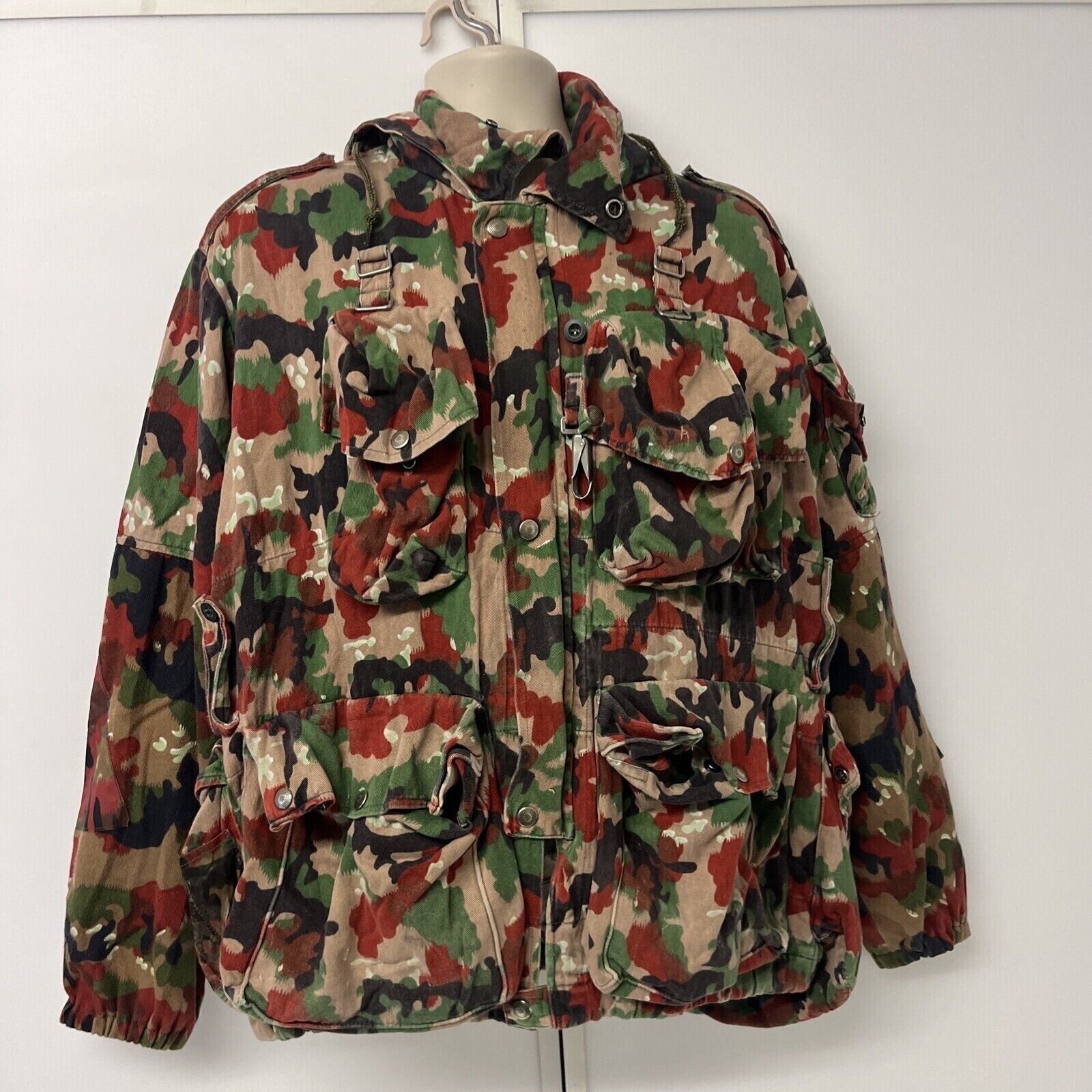 Swiss Army  M70 Alpenflage Camo Military Combat Heavy Hooded Parka