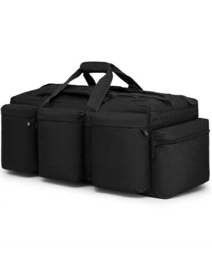 Assault Holdall 100L Black Tactical Bag Military Rucksack Army Police Security