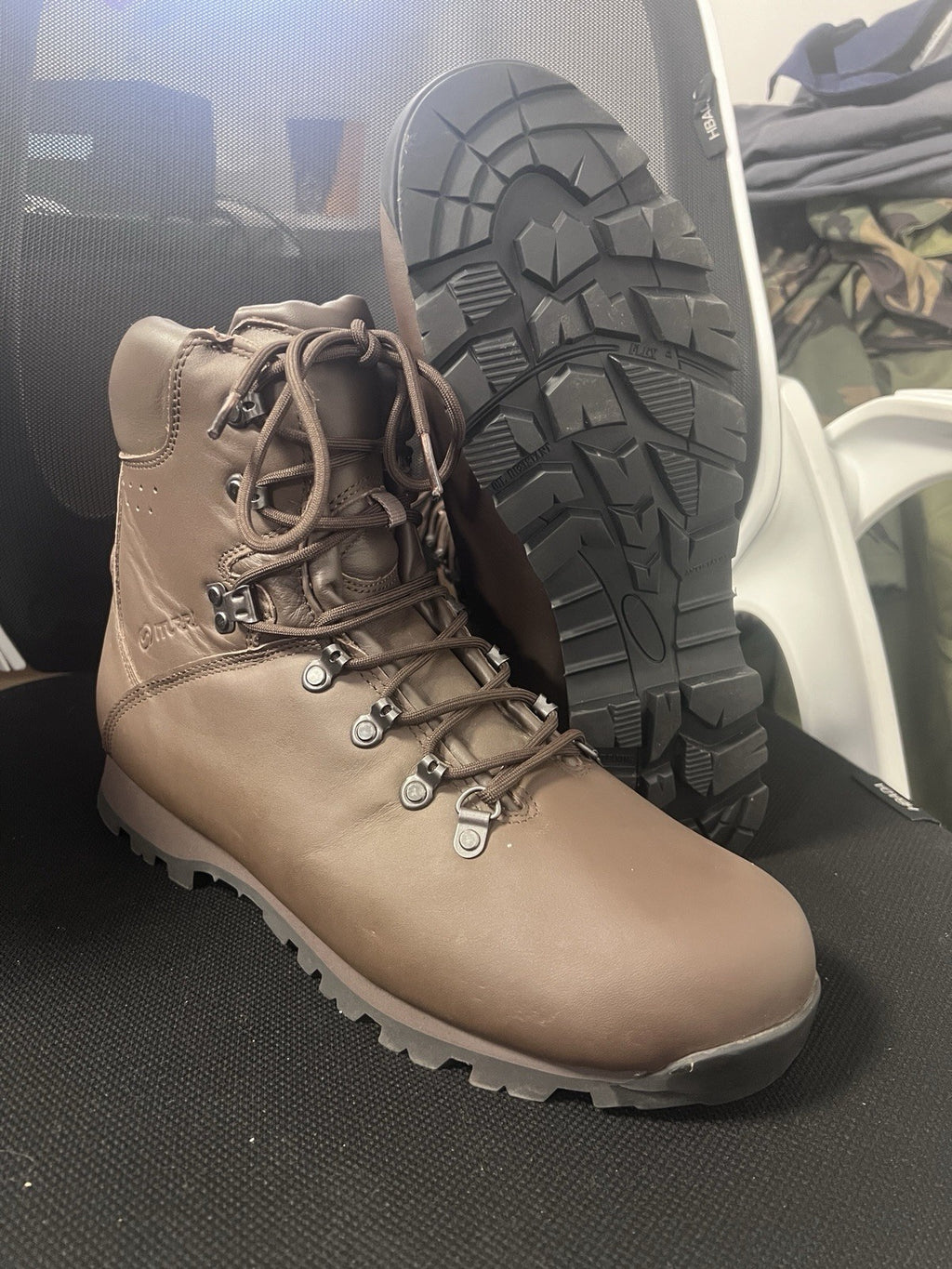 ITURRI British Army Brown Leather Patrol Boots Mens Size 12L